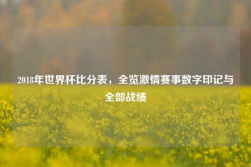 2018年世界杯比分表，全览激情赛事数字印记与全部战绩