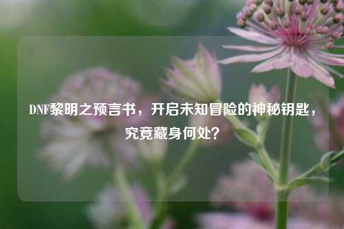 详细阅读:DNF黎明之预言书,开启未知冒险的神秘钥匙,究竟藏身何处? DNF黎明之预言书,开启未知冒险的神秘钥匙,究竟藏身何处?