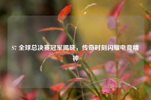 S7 全球总决赛冠军揭晓，传奇时刻闪耀电竞精神