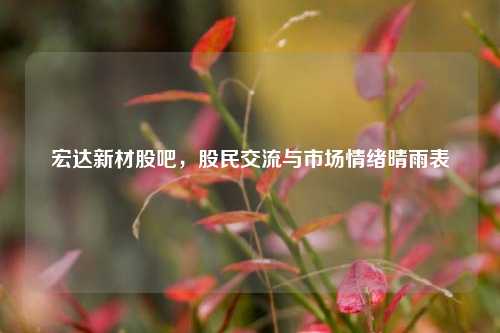 宏达新材股吧，股民交流与市场情绪晴雨表