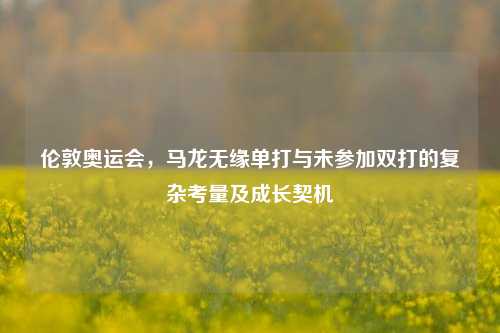 伦敦奥运会,马龙无缘单打与未参加双打的复杂考量及成长契机