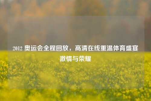 2012 奥运会全程回放,高清在线重温体育盛宴激情与荣耀