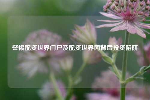 警惕配资世界门户及配资世界网背后投资陷阱