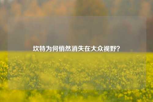 坎特为何悄然消失在大众视野?