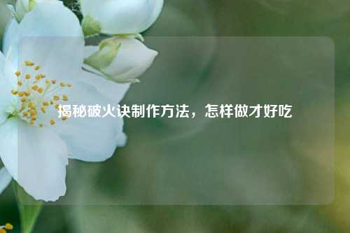 揭秘破火诀制作方法，怎样做才好吃