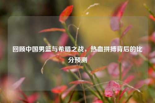 回顾中国男篮与希腊之战，热血拼搏背后的比分预测