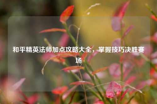和平精英法师加点攻略大全,掌握技巧决胜赛场