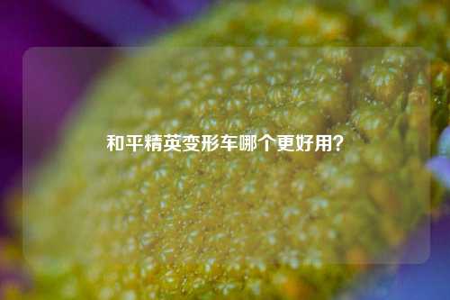 和平精英变形车哪个更好用?