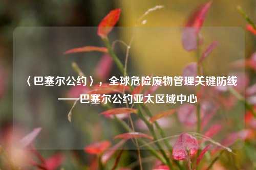 〈巴塞尔公约〉,全球危险废物管理关键防线——巴塞尔公约亚太区域中心