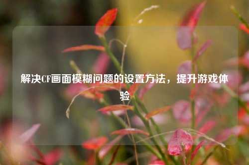 解决CF画面模糊问题的设置方法,提升游戏体验