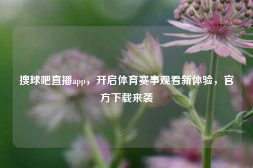 搜球吧直播app,开启体育赛事观看新体验,官方下载来袭