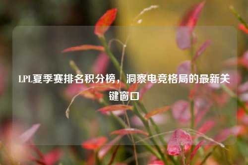LPL夏季赛排名积分榜，洞察电竞格局的最新关键窗口