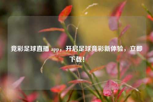 竞彩足球直播 app,开启足球竞彩新体验,立即下载!
