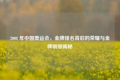 2008 年中国奥运会,金牌排名背后的荣耀与金牌明细揭秘