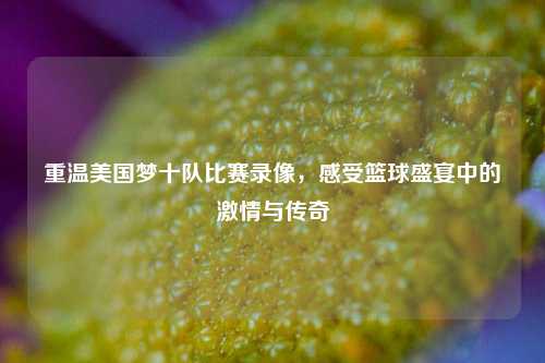 重温美国梦十队比赛录像，感受篮球盛宴中的激情与传奇