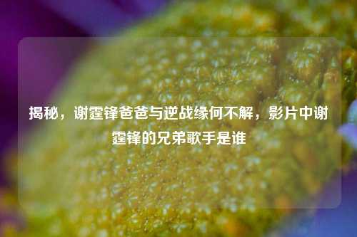 揭秘，谢霆锋爸爸与逆战缘何不解，影片中谢霆锋的兄弟歌手是谁