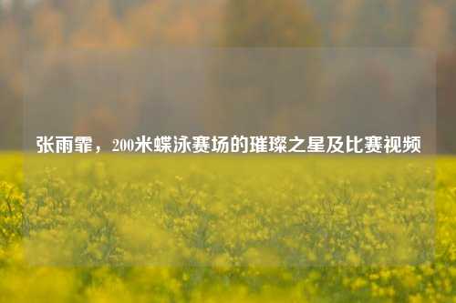 张雨霏,200米蝶泳赛场的璀璨之星及比赛视频