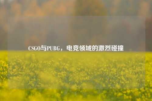 CSGO与PUBG，电竞领域的激烈碰撞