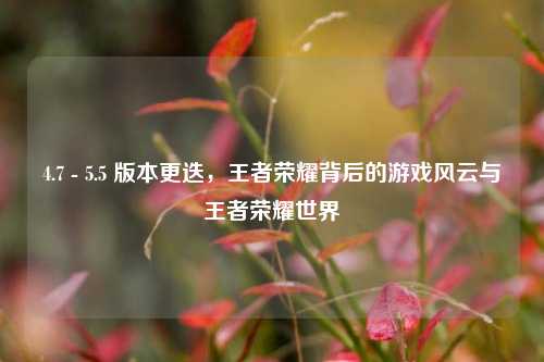 4.7 - 5.5 版本更迭，王者荣耀背后的游戏风云与王者荣耀世界