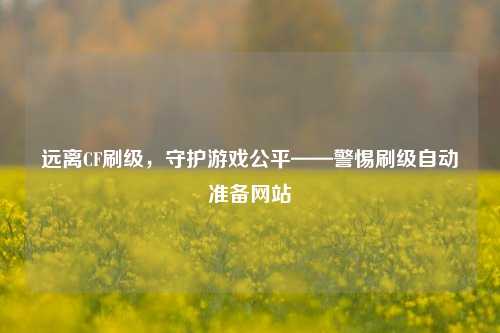 远离CF刷级，守护游戏公平——警惕刷级自动准备网站