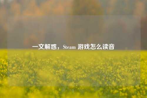 一文解惑,Steam 游戏怎么读音