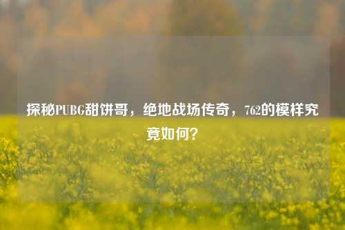 探秘PUBG甜饼哥,绝地战场传奇,762的模样究竟如何?