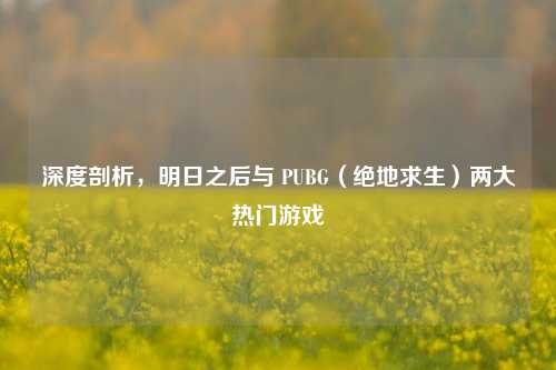 深度剖析,明日之后与 PUBG(绝地求生)两大热门游戏