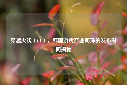 穿越火线（CF），韩国游戏产业明珠的发布时间揭秘