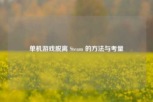 单机游戏脱离 Steam 的方法与考量