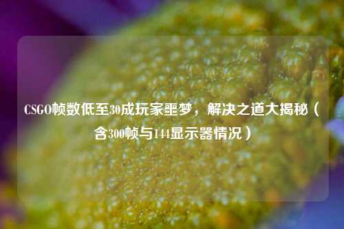 CSGO帧数低至30成玩家噩梦，解决之道大揭秘（含300帧与144显示器情况）