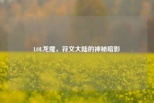 LOL龙魔,符文大陆的神秘暗影