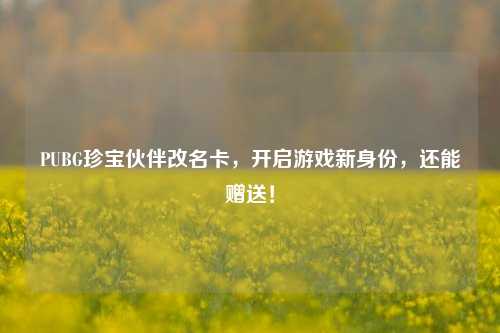 PUBG珍宝伙伴改名卡,开启游戏新身份,还能赠送!
