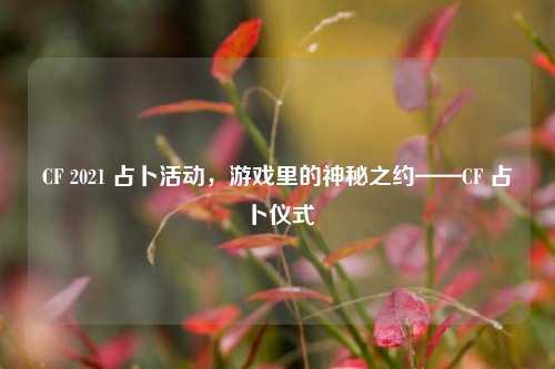 CF 2021 占卜活动,游戏里的神秘之约——CF 占卜仪式