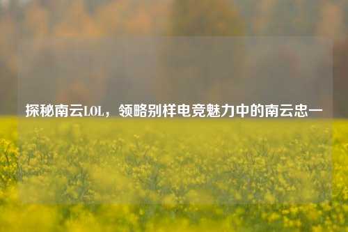 探秘南云LOL，领略别样电竞魅力中的南云忠一