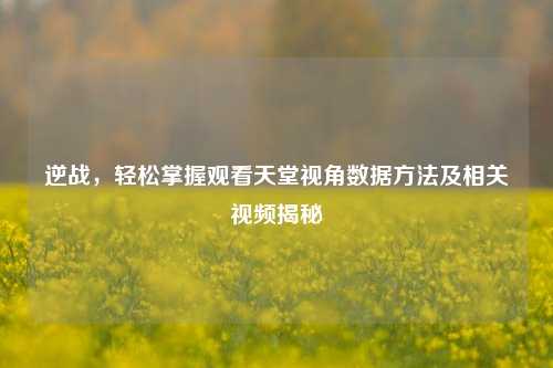 逆战,轻松掌握观看天堂视角数据方法及相关视频揭秘