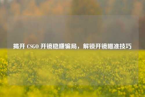 揭开 CSGO 开镜稳赚骗局,解锁开镜瞄准技巧