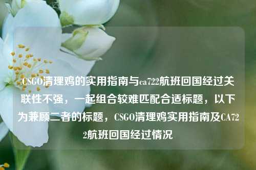 CSGO清理鸡的实用指南与ca722航班回国经过关联性不强，一起组合较难匹配合适标题，以下为兼顾二者的标题，CSGO清理鸡实用指南及CA722航班回国经过情况