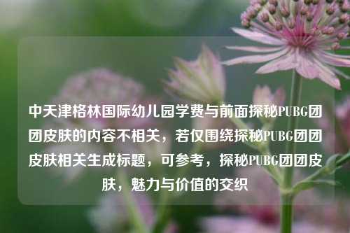中天津格林国际幼儿园学费与前面探秘PUBG团团皮肤的内容不相关，若仅围绕探秘PUBG团团皮肤相关生成标题，可参考，探秘PUBG团团皮肤，魅力与价值的交织