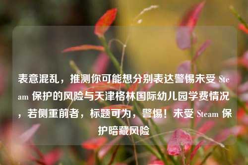 表意混乱，推测你可能想分别表达警惕未受 Steam 保护的风险与天津格林国际幼儿园学费情况，若侧重前者，标题可为，警惕！未受 Steam 保护暗藏风险