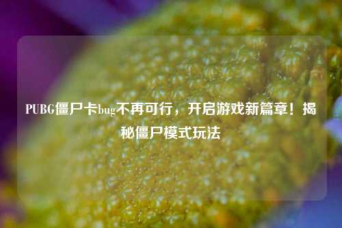 PUBG僵尸卡bug不再可行，开启游戏新篇章！揭秘僵尸模式玩法