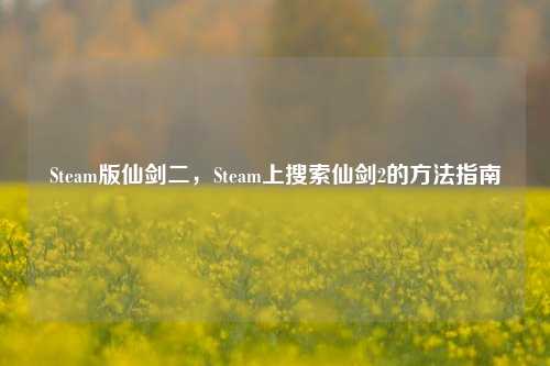 Steam版仙剑二,Steam上搜索仙剑2的方法指南