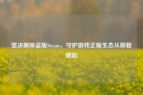 坚决删除盗版Steam,守护游戏正版生态从卸载做起