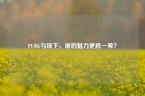 PUBG与垓下,谁的魅力更胜一筹?