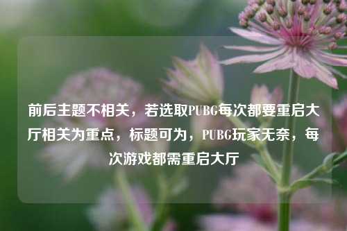 前后主题不相关,若选取PUBG每次都要重启大厅相关为重点,标题可为,PUBG玩家无奈,每次游戏都需重启大厅