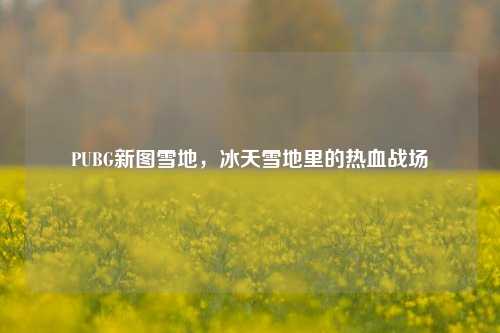 PUBG新图雪地，冰天雪地里的热血战场