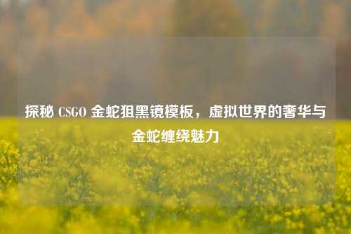 探秘 CSGO 金蛇狙黑镜模板,虚拟世界的奢华与金蛇缠绕魅力