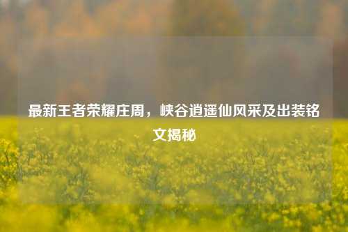 最新王者荣耀庄周,峡谷逍遥仙风采及出装铭文揭秘