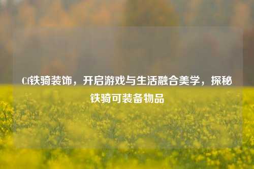 Cf铁骑装饰,开启游戏与生活融合美学,探秘铁骑可装备物品