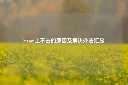 Steam上不去的原因及解决办法汇总