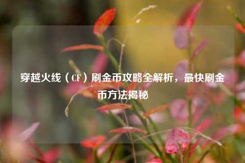 穿越火线（CF）刷金币攻略全解析，最快刷金币方法揭秘
